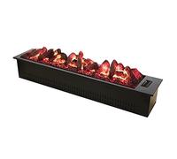 GLETSF Camino Elettrico da 1400 W con Legna da Ardere, da Incasso A Parete, con Telecomando, Inserto per Camino con Legna E Fiamma, Letto di Carbone in Resina Realistico, Scherm