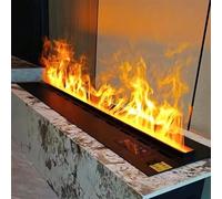 GLETSF Camino Elettrico da Incasso con Telecomando E Pannello Touch, Fiamma Atomizzata 3D Dimmerabile per La Decorazione D'Interni-100x24x18cm/39.3x9.4x7in