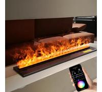 GLETSF Camino Elettrico - Vapore Acqueo 3D con Fiamme Realistiche, Umidificatore Decorativo Regolabile,-Multicolorapp-800mm