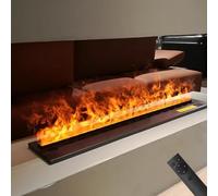 GLETSF Camino Elettrico - Vapore Acqueo 3D con Fiamme Realistiche, Umidificatore Decorativo Regolabile,-7colorsremotecontrol-800mm