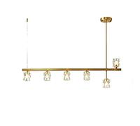 GLETSF Ceiling Lights, Chandelier for Dining Table Dining Room Bar,G9 Light Long Strip Crystal Chandelier,Fashion all Copper Crystal Chandelier/Copper/80 * 31Cm-Copper-100 * 31Cm