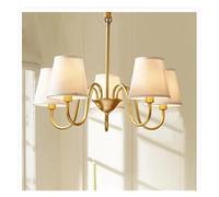 GLETSF Copper Chandelier for Living Room Bedroom Study Kitchen Interior American Style Design Hanging Lamp Gold Brass Pendant Light-Cold Light-5 Head