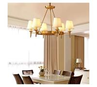 GLETSF Copper Chandelier for Living Room Bedroom Study Kitchen Interior Design Retro Luxury Style Hanging Lamp Gold Brass Pendant Light-Cold Light-6 Head