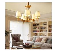 GLETSF Copper Chandelier for Living Room Bedroom Study Kitchen Interior Design Retro Luxury Style Hanging Lamp Gold Brass Pendant Light-Warm Light-5 Head