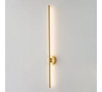 GLETSF Copper Long Strip Wall Light, Ultra Thin Linear Wall Sconce, Flute Brass Wall Lamp with Silicone Shade, Modern LED Wall Lights, Hallway Decorative Lighting Wall Lamps, 3 -Lower-85CM