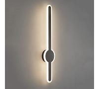 GLETSF Copper Long Strip Wall Sconce, Ultra-Thin Brass Wall Lamp with Black Finish, Linear Hallway Wall Light, Modern LED Wall Lamps - 3 Color Mode, Background Wall Lighting Wal-Black Copper-102CM