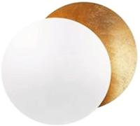 GLETSF Indoor Wall Light Round Gold Copper Living Room Creative Moon Concept Solar Eclipse Wall Lamp Nordic Aisle Stairs Bedroom Bedside Sconces Hallway Corridor Lighting-White + Brass Color-25cm