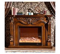 GLETSF Inserto per Camino Elettrico con Decorazione Ottica A Fiamma A LED - Bruciatore per Camino in Legno-Brown-Without Heater