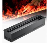 GLETSF Inserto per Camino Elettrico, Tecnologia A Vapore Acqueo 3D, Colori della Fiamma Regolabili, 5 Livelli di Luminosità, Riempimento Automatico dell'Acqua, Multicolore-Remotecontrol-1200mm