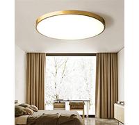 GLETSF LED Copper Ceiling Lights Flush Mount Dimmable Living Dining Room Fixture Antique Ultra-Thin Round Design Hallway Bathroom Acrylic Shade Chandelier for Kitchen Bedroom Wi-Antique-D40*H4cm