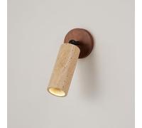 GLETSF LED Wall Light Adjustable Wall Sconce Natural Stone Bedroom Lamp Headboard Sconces 5W Wall Mount Reading Lights Hotel Bed Side Decorative Wall Swivel Spotlight 180° Rotat-Walnut Color