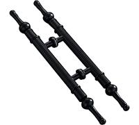 GLETSF Maniglia per Porta D'Albergo, Sala Ktv E Bar, Caffetteria, Maniglia Antica A Spinta, Maniglia per Porta Rotonda per Interni Ed Esterni, Maniglia per Porta del Fienile in -Black-126Cm/50In