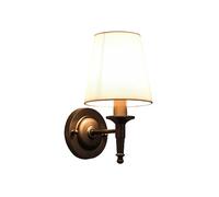 GLETSF Mid-Century Wall Sconce Fabric Shade Wall Lamp Single Head Indoor Wall Mounted Lights Rustproof Iron Wall Luminaire Soft Light Eye-Care Wall Light Hallway Bathroom Vanity-Copper