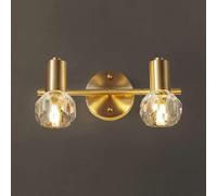 GLETSF Modern Adjustable Wall Lights Copper Gold Bathroom Vanity Lights Crystal Mirror Front Lighting Compatible with Dressing Room, Dressing Table,Chandelier Lamps-Gold-M
