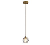 GLETSF Modern Crystal Single -Head Pendant Lamp all -Copper Small Hanging Light Bar Restaurant Droplight Simple Long Bedroom Bedroom Bedside Chandelier Adjustable Height