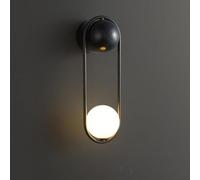 GLETSF Modern Minimalist Style Spherical Glass Wall Sconces, G 9 Light Source Medieval Copper Wall Lights, Creative Bedroom Bedside Decorative Lamp, Suitable for Living Room Ent-Dark