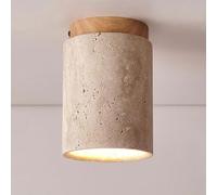 GLETSF Nordic Ceiling Lamp Wood Semi Flush Mount Ceiling Light Natural Stone Hallway Lighting Fixture Modern Close To Ceiling Lights for Kitchen Laundry Room Bedroom Stairs-Wood Color