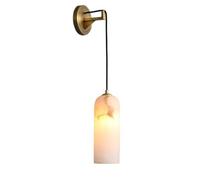GLETSF Nordic Simplicity Bedside Wall Lamp Natural Cloud Stone Wall Sconces Adjustable Vanity Wall Lights Farmhouse Wall Mounted Lamp Brushed Antique Brass for Living Room Resta-One Color-1 PCS