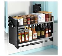 GLETSF Organizer per Armadietti Estraibili, Organizer per Armadietti Estraibili A 2 Livelli, Ripiano Portaoggetti Retrattile, Adatto per Mobili da Cucina, Bar E caffè, capacità-One Color-51x28x54cm