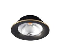 GLETSF Round LED Downlight Flush Mount Brushed Brass Ceiling Light Fixture for Study Lighting,CRI>95,7W Eyeball Retrofit Spotlight,3-Cct 3000K/4000K/6000K Dimmable LED Ceilling -Black