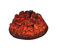 GLETSF Set di Ceppi per Camino Decorativo da 15,5", Inserto per Cassetta per Camino Elettrico Rotondo, Ceppi in Resina Realistici, Letto di Braci A LED, Arredamento Moderno per