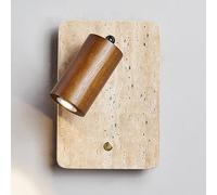 GLETSF Stone Wall Mount Reading Light Wabi Sabi Wall Sconce with Switch Wood Wall Lamp Modern Hardwired Sconces Bedside Read Wall Lights Bedroom Headboard Lamps G9 Socket