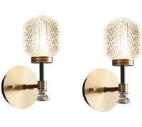 GLETSF Wall Lamp all Copper Wall Sconce Light G9 Personality Living Room Bedside Wall Lantern Wall Porch Sconces-2PACK