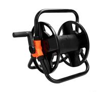 Glewi Avvolgitubo da giardino con montaggio a parete, resistente carrello portaoggetti per tubi dell'acqua da 20 m, organizer salvaspazio per patio e cortile, nero