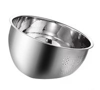 Glewi Cestello scolapasta in acciaio inox resistente, ciotola per il lavaggio del riso con fori di drenaggio fini per uno scarico e un risciacquo rapidi, finitura lucida a specchio (materiale 304, 26