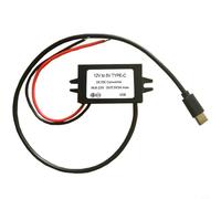 Glewi Convertitore Step Down da 5 W DC 8-32 V a 5 V 3 A con interfaccia USB-C, modulo di alimentazione antiurto IP67 per Raspberry Pi 4 e smartphone, nero