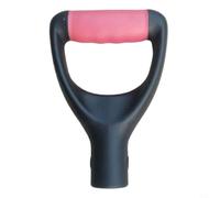 Glewi D Grip, manico in plastica per pala da 31 mm, adatto per vanga, rastrello, forchetta, accessorio ergonomico per scavare la neve, accessorio per giardino e cortile (nero-rosso)
