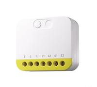 Glewi Doppio canale per ZIGBEE 3.0 Smart Switch per sistemi MINI e Duo-L, nessun cavo neutro necessario, controllo indipendente 10A, alloggiamento PC bianco