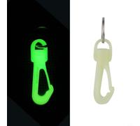 Glewi Glow-in-the-Dark - Moschettone subacqueo con gancio girevole a 360°, 60 m, impermeabile, per torcia e fotocamera, colore: verde fluorescente