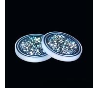 Glewi Luci LED per portabicchieri auto, 7 sottobicchieri che cambiano colore, ricaricabile tramite USB, 150 mAh, per sensore di vibrazione intelligente, anello acrilico impermeabile, (E)