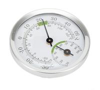 Glewi per mini termometro igrometro da parete, in lega di alluminio per quadrante per casa, ufficio, scuola, da -30 a 50 °C e 0- RH, compatto 58 mm