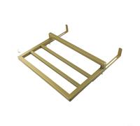 Glewi Porta asciugamani per termosifone, 40 x 25 cm, per scaldasalviette, accessorio da bagno in acciaio al carbonio con design salvaspazio, non richiede fori (oro)
