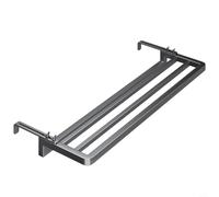 Glewi Porta asciugamani per termosifone, 40 x 25 cm, per scaldasalviette, accessorio da bagno in acciaio al carbonio con design salvaspazio, non richiede fori (nero)