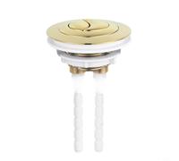 Glewi Pulsante per serbatoio WC a doppio scarico con asta da 100 mm, pulsante di ricambio in ABS per cisterna, facile da installare, pezzo di ricambio in argento, nero, oro (oro)