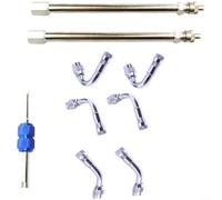 Glewi Set di 9 aste di prolunga in ottone per gonfiaggio pneumatici, adattatori in metallo per connettore dell'aria da 45 a 90 a 135 gradi, per auto e moto (blu)