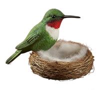 Glewi Statua decorativa a forma di uccello per nido, simbolica decorazione per la casa per la mensola del soggiorno, premurosa per l'inaugurazione della casa e Natale (rosso) (stile uccello verde)