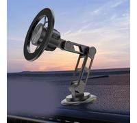 Glewi Supporto magnetico per telefono da auto, rotazione a 360 gradi, supporto per cruscotto per iPhone serie 12-15 e per navigazione GPS Android, supporto nero (nero)