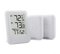 Glewi Termometro wireless per interni ed esterni, con due trasmettitori e ricevitore, display da 2,56 pollici, monitoraggio della temperatura e dell'umidità per serra