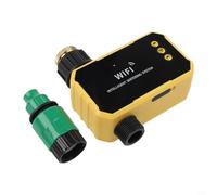 Glewi Timer intelligente per irrigazione solare con controllo app, sensore di pioggia automatico per tubo da giardino, ricarica USB, presa nero giallo (1 presa)
