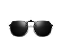 GLEXAL Occhiali da sole con clip poligonali irregolari neri - polarizzati, blocco della luce blu e UV400, antiriflesso per guida/esterni/uso digitale