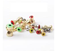 GLFLOW 25 occhielli in ottone per legare mosche, perline in ottone a forma di clessidra in dimensioni assortite per ninfe e stelle filanti esche da pesca (5,5 mm)
