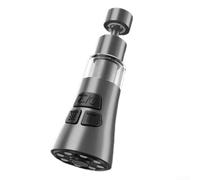 GLFLOW Adattatore aeratore per rubinetto da cucina, girevole a 360°, 2 modalità a prova di spruzzi, design a risparmio idrico, prolunga per lavello, per rubinetti con filettatura da 22 mm, cromato