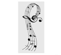 GLFLOW Adesivo da parete in vinile a forma di nota musicale, nero, decorazione per la casa, soggiorno, camera da letto