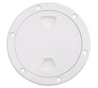 GLFLOW Botola di ispezione bianca da 10,2 cm, in ABS a vite per accesso, con guarnizione O-Ring per barca, camper, yacht, camper, 101 mm ID