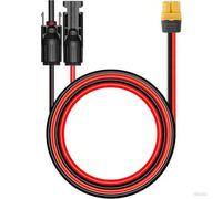 GLFLOW Cavo di prolunga per pannello solare, 10 AWG, per connettore XT60, filo di rame stagnato, ad alta tensione e corrente di collegamento alla batteria del generatore solare (1 metro)