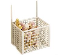 GLFLOW Cestini per frutta da parete, in metallo, organizer per cucina, griglia ventilata in filo di ferro, per aglio, cipolla e spezie, con opzioni in bianco e nero (2 bianchi)